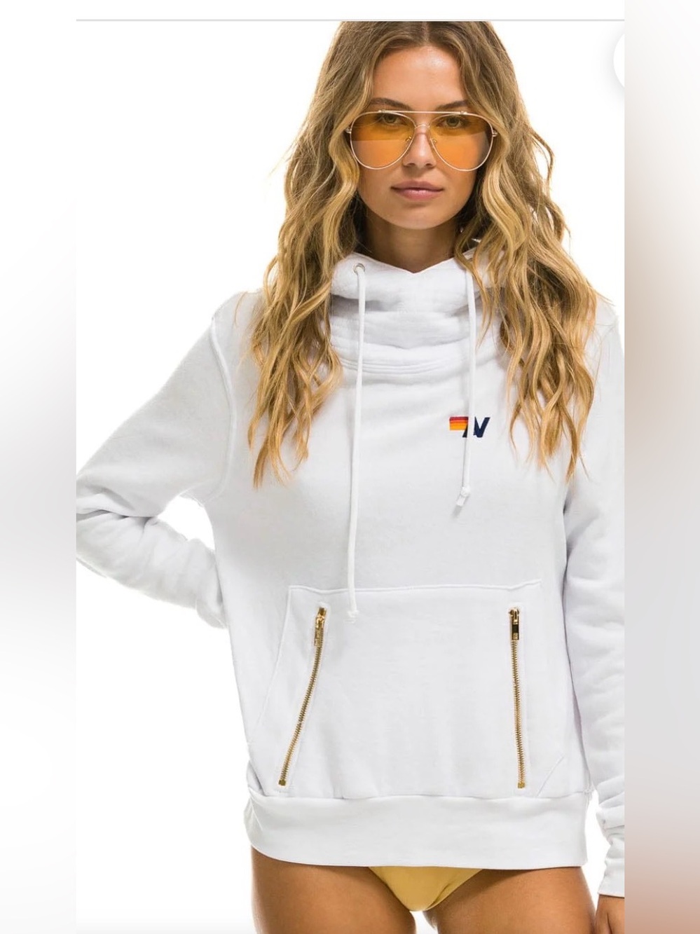 Aviator Nation Ninja Hoodie White XS  Like new!